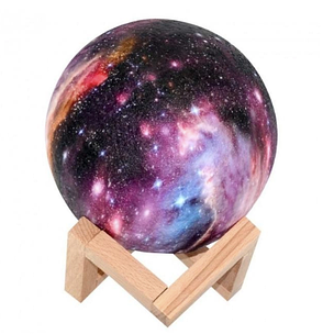 Настільний світильник-нічний космос 15 см "3D Moon Lamp" 16 кольорів з пультом (не акумуляторний), різнокольоровий, фото 4