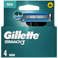Лезвия (кассеты) для бритвенного станка Gillette Mach3 New (4 шт)