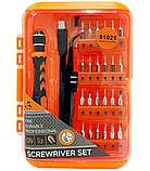 Набір Screwdriver set прецизійних викруток з тріскачкою 28в1 (H-біти, плоскі біти, пінцет) G-32, фото 10