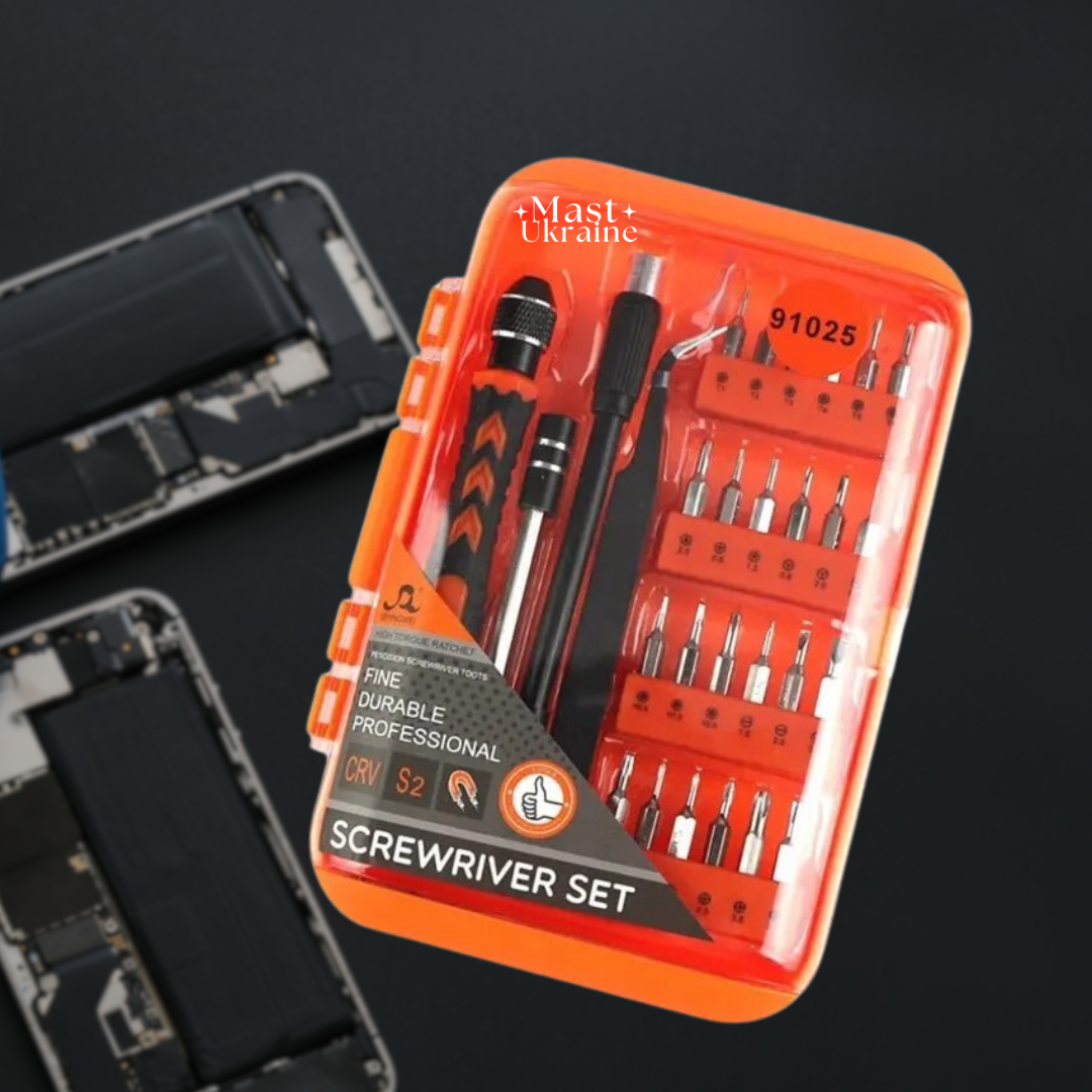 Набір Screwdriver set прецизійних викруток з тріскачкою 28в1 (H-біти, плоскі біти, пінцет) G-32