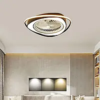 Современный светодиодный потолочный вентилятор с регулировкой света, невидимая подсветка потолка вентилятора с