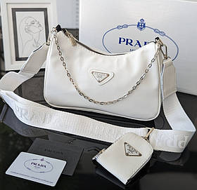 Сумка Prada нейлон біла