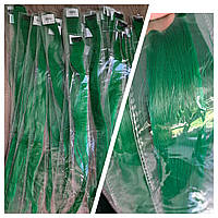 Зелёные накладные пряди волос 50 см
