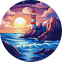 Картина по номерам "На берегу океана" KHO-R1044 диаметр 26см Shopen Картина за номерами "На березі океану"