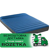 Надувная кровать матрас велюр Intex (137-191-22см, для кемпинга, USB-насос, сумка для матраса) 64012