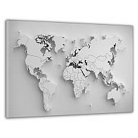 Картина на стену в гостиную/спальню Декор Карпаты "Белая карта мира" 60x100 см MK10106_M z118-2024
