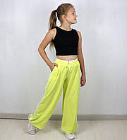 1319лім Лимонні штани карго з лампасами на літо тм BossKids