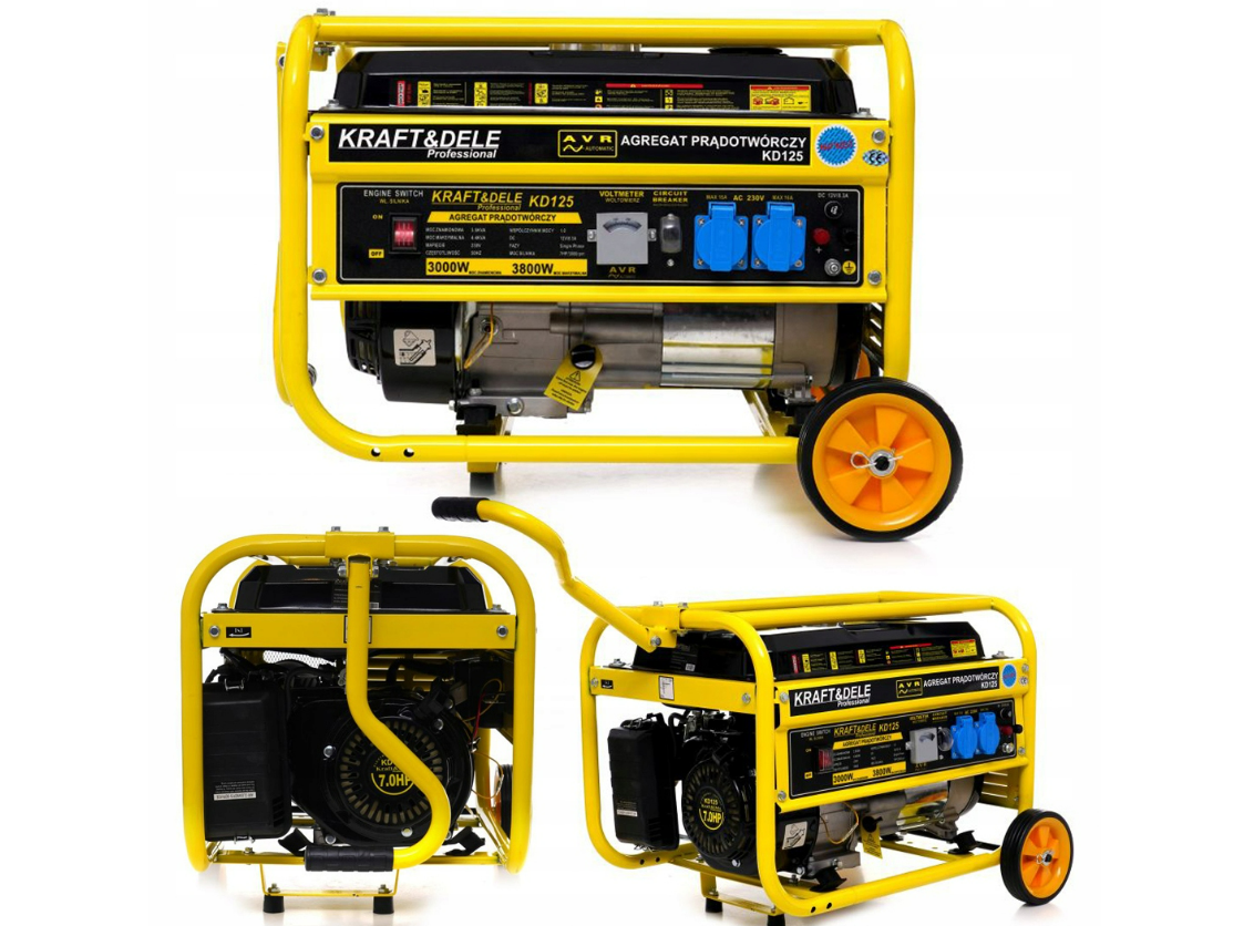 Генератор бензиновий 3.8 кВт Kraft&Dele KD125 Польща, фото 1