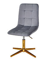 Стілець поворотний із регулюванням висоти Tom GD-Modern Base, на золотій хрестовині зі стопами, м'яке сидіння, фото 8