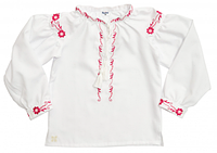 Рубашка вышиванка для девочки Цветочки р104, pink, розовый