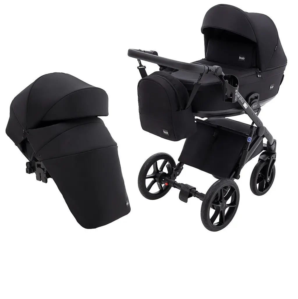 Коляска 2 в 1 Bair Kiwi Plus Soft BKP-452 чорна