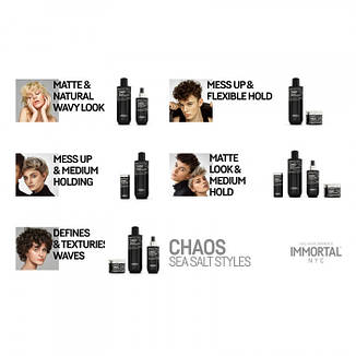 Сольовий матовий спрей для текстури та локонів Immortal chaos sea salt spray, 250 мл (NYC-81), фото 4