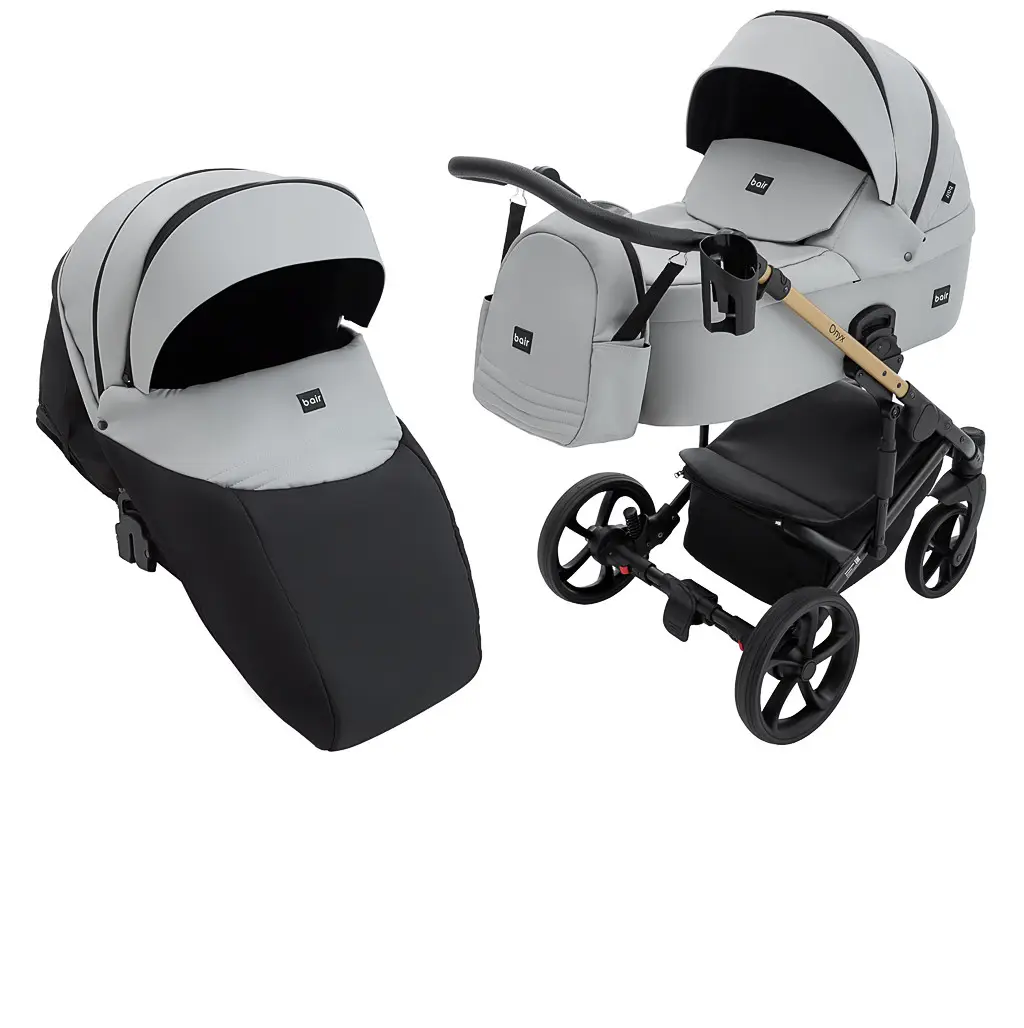 Коляска 2 в 1 Bair Onyx ECO OE-14 світло-сіра, фото 1