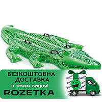 Надувной плотик детский Крокодил Intex 58562 (ручки, ремкомплект, 203х114см) | Надувная платформа