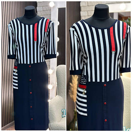 Стильна жіноча сукня, тканина "Креп Дайвінг" розмір 50, фото 1