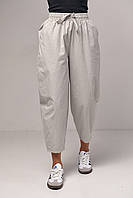 Женские штаны-бананы с карманами - светло-серый цвет, L (есть размеры) ESTET