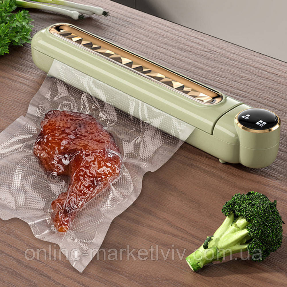 Вакуумний пакувальник для продуктів, Сapper, Зелений / Вакууматор для продуктів / Вакууматор для дому, фото 1