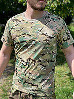 Тактическая мужская футболка размер L прямого кроя для военных с принтом Камуфляж