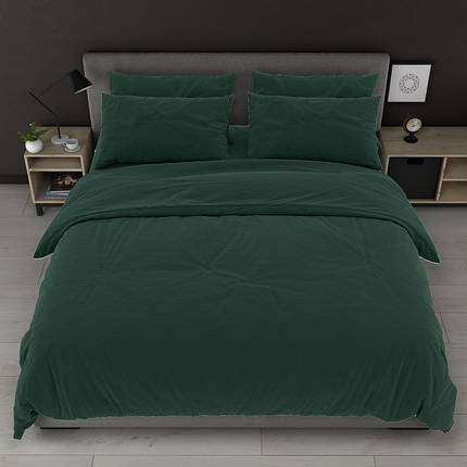 Темно зелена однотонна тканина 220 см для постільної білизни Бязь Gold Lux, рулон 50м, Пакістан, фото 1