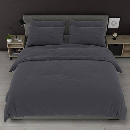 Темно сіра однотонна тканина 220 см для постільної білизни Бязь Gold Lux, рулон 50м, Пакістан, фото 1