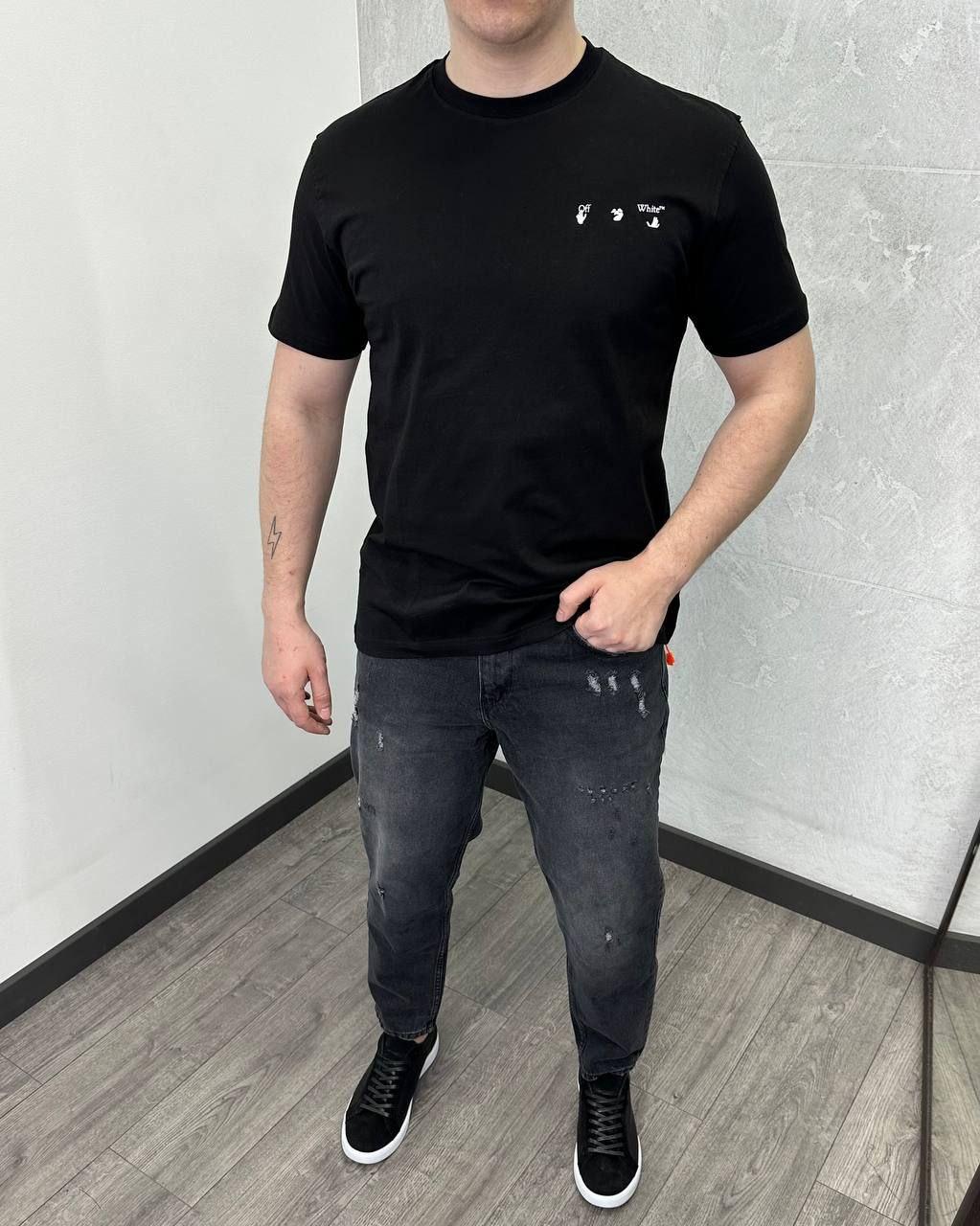 Чоловіча футболка Off White H4466 чорна