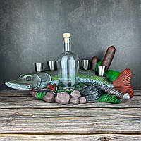 Подарочный набор для любителей рыбалки, мини-бар ручной работы для алкоголя, Штоф с Щукой