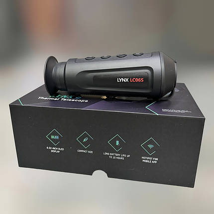 Тепловізійний монокуляр HikMicro LYNX LC06S, 6.2 мм, 160×120, Wi-Fi, стадіометрічний далекомір, відеозапис (HM-TS01-06S1F/W-LC06S), фото 1