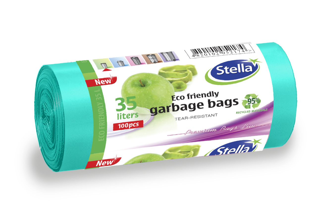 Пакети для сміття бірюзові Stella 35 л (100 шт)