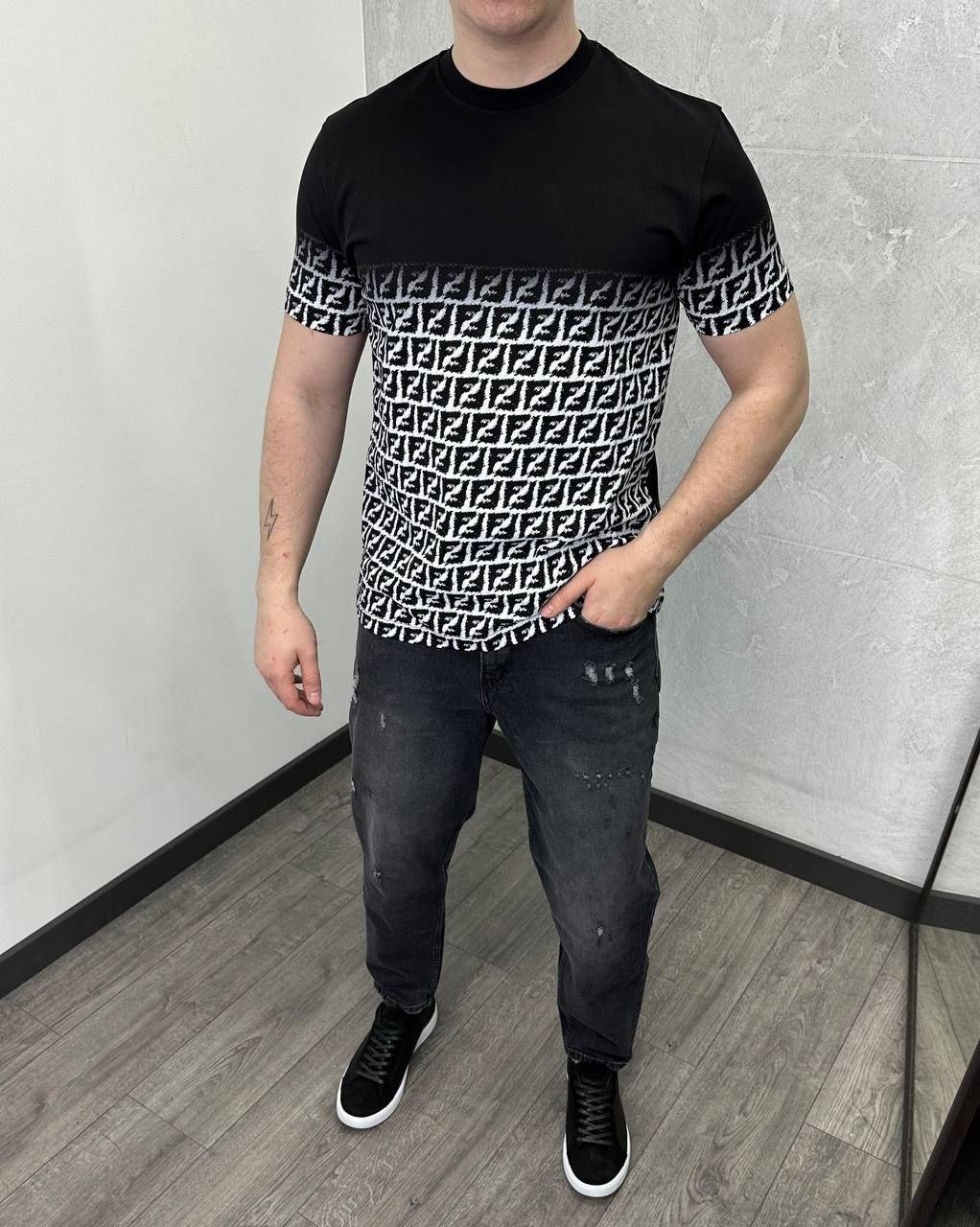 Чоловіча футболка Fendi H4461 чорна