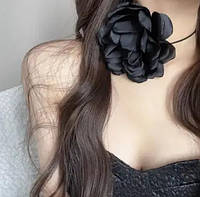 Чокер молодежный черный Цветок