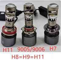 Лампа H7 світлодіодна лінза з обманкою LED H7 6000K 12-32V (за 1шт)