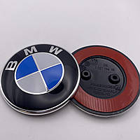 Эмблема на капот BMW бело-синяя 82 мм F серия 51147288752 БМВ
