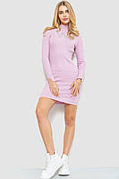 Платье вязаное в рубчик, цвет светло-розовый, 204R173