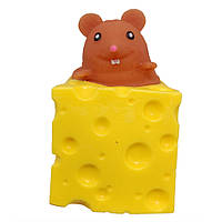 Детская игрушка тянучка-антистресс "Мышка в сыре" Bambi С-05 Коричневый, Vse-detyam
