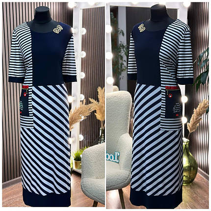 Стильна жіноча сукня, тканина "Трикотаж Масло" розмір 56, фото 1