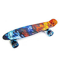 Скейт Penny Board "Огонь и лед" Bambi 1507802626 колеса со светом 80 кг, Vse-detyam