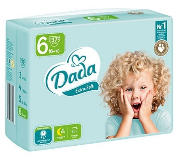 Підгузки памперси дитячі Дада Dada NEW Extra Soft №6, 37 шт на упаковці, для дітей 16+кг