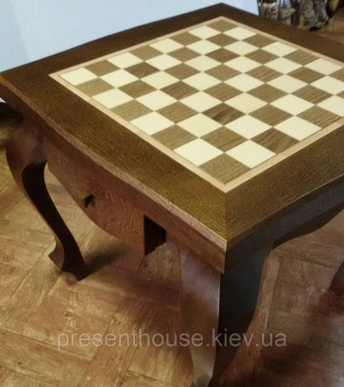 Шаховий стіл. Дуб. Темний, фото 1