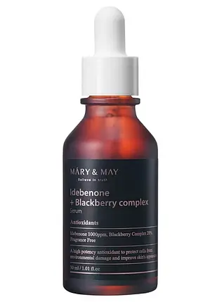 Антиоксидантна сироватка MARY&MAY Idebenone Blackberry Complex Serum 30 мл, фото 1