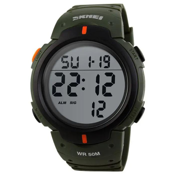 Чоловічий годинник Skmei 1068AG Army Green, наручний годинник протиударний, фото 1