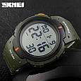 Чоловічий годинник Skmei 1068AG Army Green, наручний годинник протиударний, фото 4