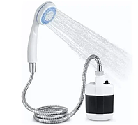 Портативний переносний душ "Portable outdoor shower" акумуляторний з помпою, білий