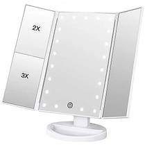 Косметичне потрійне LED дзеркало з підсвіткою Magnifying Mirror, фото 4
