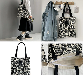 Сумочка жіноча прямокутна тканинна шопер 38*34 см принт Kay