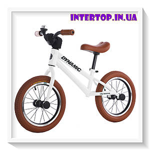 Дитячий біговел велобіг на гумових надувних колесах 14 дюймів BALANCE TILLY 14 Dynamic T-212519 Білий