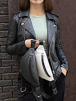 Бананка сумка на пояс і через плече жіноча біла