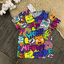 Костюм для дівчинки футболка і велосипедки котики wow Five Stars 10803-10805-98р, фото 6