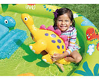 Детский надувной игровой центр с бассейном и горкой Intex 57166 Динопарк