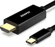 Кабель USB Type-C-HDMI BENFEI сумісний з iPhone 15 Pro/Max, MacBook Pro/Air 2023, iPad Pro, Surface Book 2