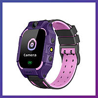 Детские умные GPS часы Z6 водонепроницаемые Smart Baby watch Z6 фиолетовые + подарок